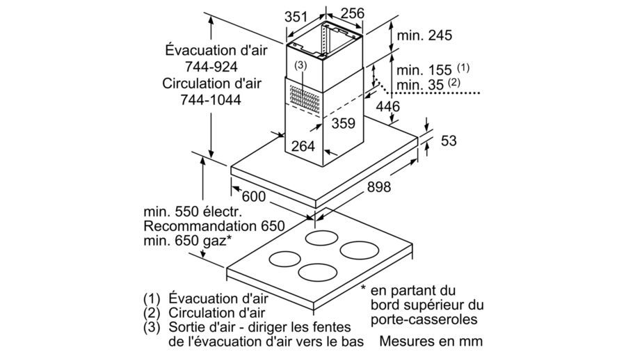 Hotte Décorative Îlot Série 4 Inox 90 cm BOSCH DIB97IM50 - vue 8
