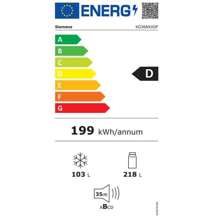 iQ300, Réfrigérateur combiné pose-libre, 186 x 60 cm, Acier inox noir KG36NXXDF SIEMENS