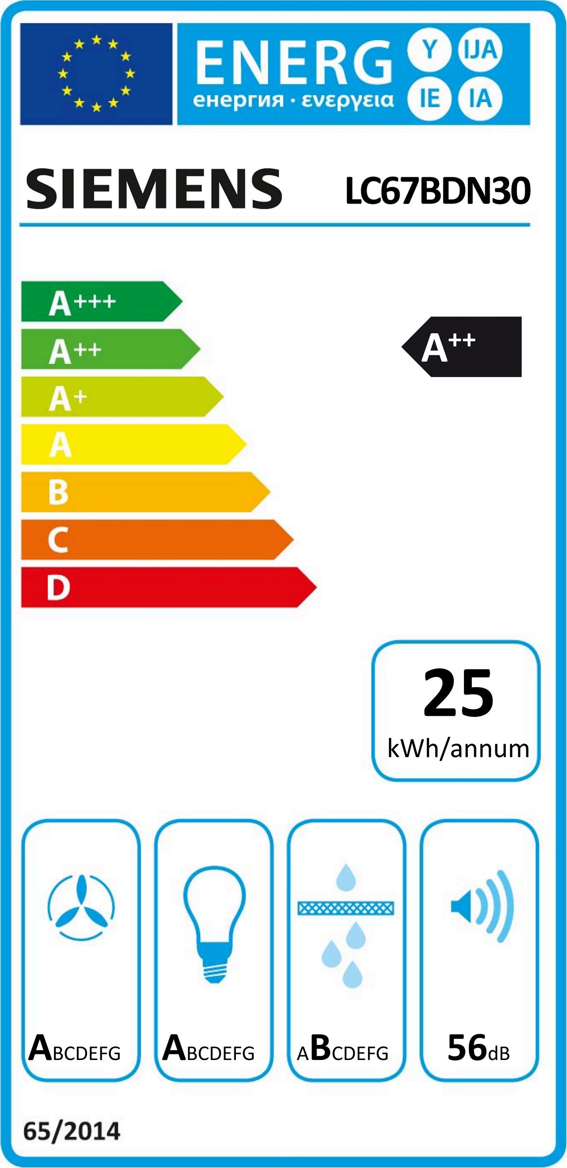iQ500, Hotte murale, 60 cm, Couleur inox SIEMENS LC67BDN30