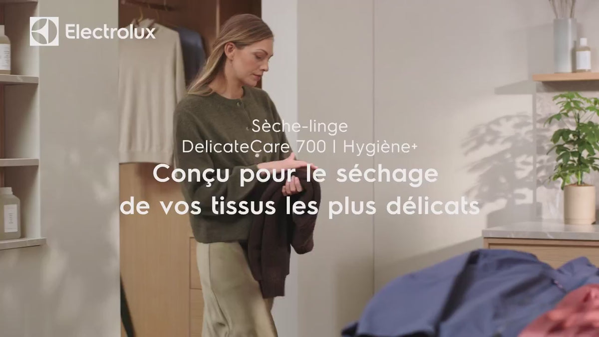 Video laden: Sèche-linge Pompe à chaleur DelicateCare™ 700 9 ELECTROLUX EW7HI2469SU