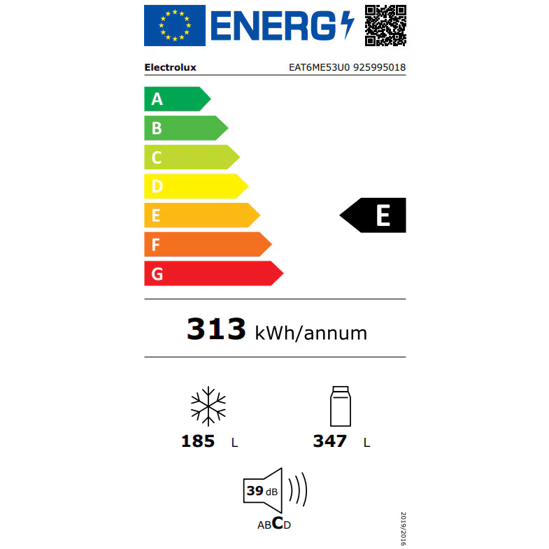 Réfrigérateur-congélateur Pose-libre 177 cm Série 600 Cooling 360° Série 800 MultiChill 0° ELECTROLUX EAT6ME53U0
