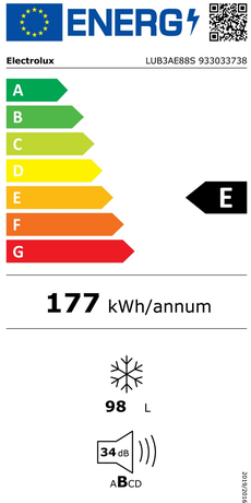 Congélateur Encastrable 87.3 cm Froid statique Low Frost ELECTROLUX LUB3AE88S