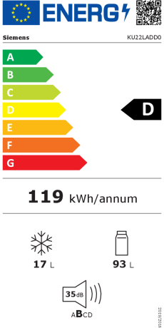 iQ500, Réfrigérateur encastrable avec compartiment congélation, 82 x 60 cm, Charnières pantographes softClose SIEMENS KU22LADD0