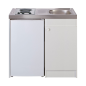Kitchenette complète 100 cm + domino électrique + évier inox réversible avec réfrigérateur top 4* 100M2P114DEM