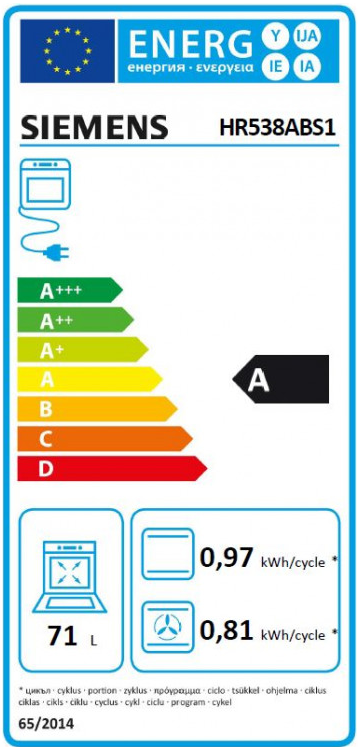 iQ500, Four intégrable avec fonction vapeur, 60 x 60 cm, Inox SIEMENS HR538ABS1