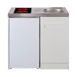 Kitchenette complète 100 cm domino vitro + évier inox réversible + réfrigérateur top 4* 100M2P114530VI