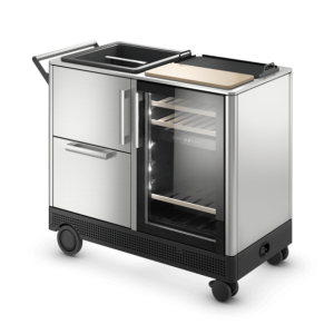 Dometic MoBar 550 S Bar extérieur mobile, panier rotomoulé, réfrigérateur double zone en acier inoxydable