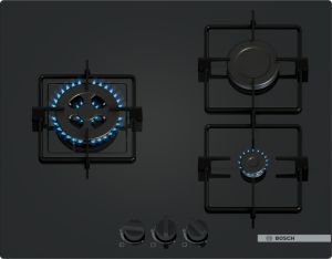  Série 4, Table gaz, 60 cm, Verre trempé, Noir BOSCH PNC6B6K30