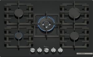  Série 6, Table gaz, 75 cm, Verre trempé, Noir BOSCH PPQ7A6I40