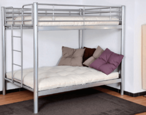 Lits superposés gris 140x190+140x190 Eurodesign COLOSSES 2+2