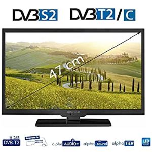Télévision Combi DVD mobile 47 Cm 12/24/230 V Alphatronics T19SBI+
