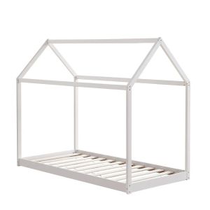 LIT ENFANT ROBINSON CABANE BLANC 90x190CM EURODESIGN ENF48-ROB-B