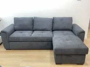 CANAPE CONVERTIBLE ANGLE REVERSIBLE TISSUS ANTHRACITE ITE AMALFI