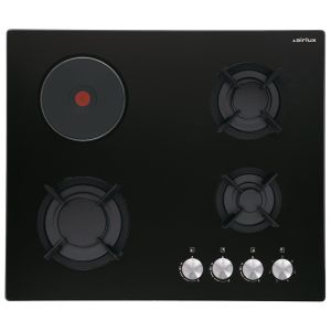Table de cuisson mixte verre noire 60cm AIRLUX AV647HBK