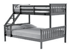 Lit batna gris 90x190+140x190 Eurodesign BATNA2+1G