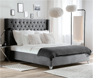 Lit double clouté gris 160x200 Eurodesign 728G160