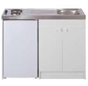 Kitchenette 140 cm + domino électrique  + évier inox réversible + frigo top 4* 140M2P114DE