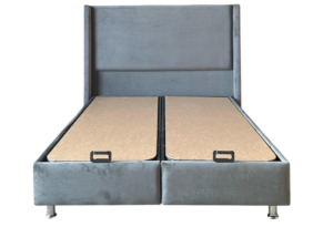 LIT COFFRE COCO BOX VELOURS GRIS 140X190CM EURODESIGN COCO-VG-140