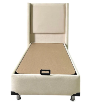 LIT COFFRE COCO BOX VELOURS BEIGE 90x190CM EURODESIGN COCOVBE90