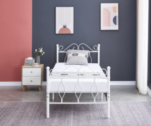 LIT METAL BLANC JULIE 90 X 190 CM EURODESIGN BF7401B90