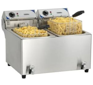 Friteuse électrique avec vanne de vidange 2 x 10L CASSELIN CFEV102B