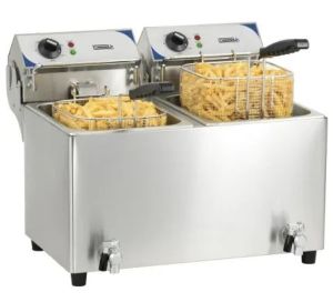 Friteuse électrique avec vanne de vidange 2 x 7 litres CASSELIN CFEV72B