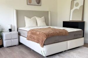 LIT COFFRE COCO BOX VELOURS GRIS 140x190CM EURODESIGN COCO-VG-90