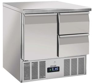 SALADETTE - DESSERTE RÉFRIGÉRÉE 2 TIROIRS 1 PORTE GN 1/1 CASSELIN CSATP21