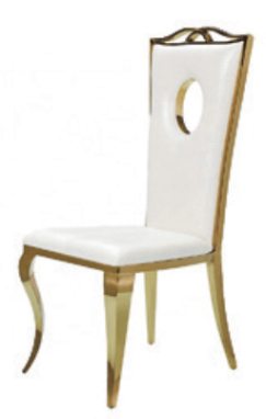  Lot de 4 chaises royal gold blanc Eurodesign DC15GB