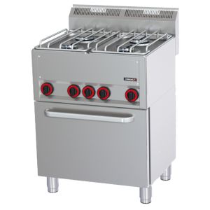 Fourneau gaz 4 feux avec four électrique ventilé GN 1/1 P 66 CASSELIN C6FOG4FFEVP66