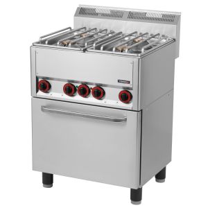 Fourneau gaz 4 feux avec four électrique ventilé GN 1/1 66 CASSELIN C6FOG4FFEV66