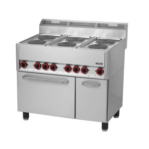 Fourneau électrique 6 feux avec four électrique ventilée GN 1/1 99 CASSELIN C6FOR6FFEV99