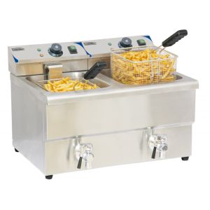 Friteuse électrique 2 x 8 litres vidange CASSELIN CFEV82
