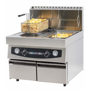 Friteuse à Gaz à poser avec vanne de vidange 2 x 17L CASSELIIN CFGV172