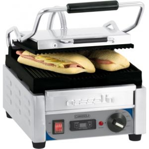 Grill panini petit premium rainurée - rainurée avec minuteur Casselin CGPRRPPT