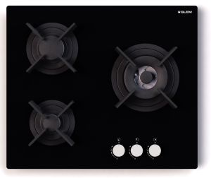 Table de cuisson verre gaz 60 cm Glem GV635HBK