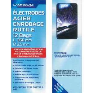 6 Lots de 12 BAGUETTES D'ÉLECTRODES ACIER - Ø2.5MM - CAMPINGAZ 38206