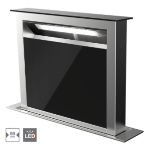 Hotte Plan de travail télescopique 60 cm Airlux AHV659BK