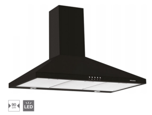 HOTTE DÉCORATIVE MURALE PYRAMIDE 90 CM Noire Glem GHP945BK