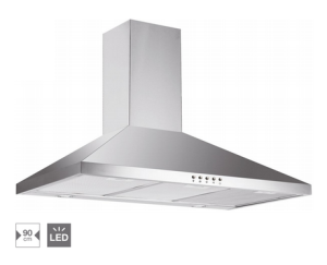 HOTTE DÉCORATIVE MURALE PYRAMIDE 90 CM INOX Glem GHP945IX