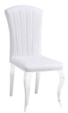 Lot de 6 chaises louis croco blanc Eurodesign L105CB