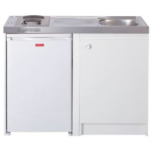 Kitchenette complète 100 cm domino gaz + évier inox réversible + réfrigérateur top 4* 100M2P114DEM