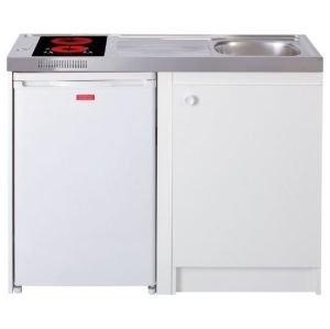 Kitchenette complète 100 cm domino vitro + évier inox réversible + réfrigérateur top 4* 100M2P114530VI