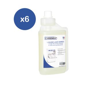 Lot de 6 - Liquide de lavage pour lave-verres 1L Casselin CL6LLLV1L