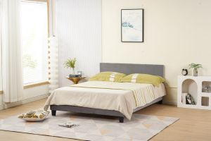 LIT MELBOURNE VELOURS GRIS 160X200 EURODESIGN 712VG160