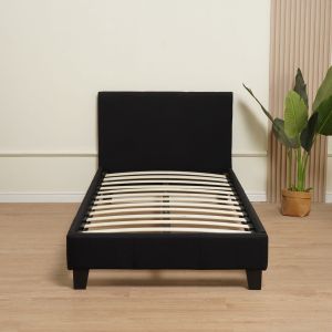LIT MELBOURNE VELOURS NOIR 90x190CM EURODESIGN 712VN90