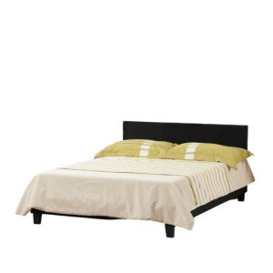 Lit Melbourne Velours Noir 160 X 200Cm EURODESIGN 712VN160