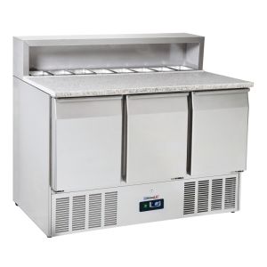 Saladette de préparation 3 portes GN 1/1 Granit Casselin CSAP3PG