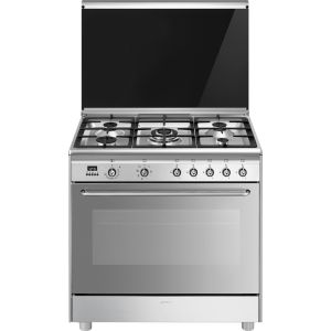 Cuisinière 90 cm Gaz Inox SMEG Esthétique classique SCB90MFX2