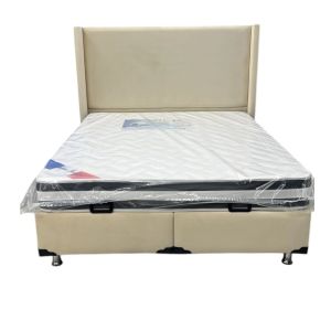 LIT COFFRE COCO BOX VELOURS BEIGE 160x200CM EURODESIGN COCO-VBE-160